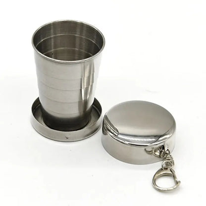 Stainless Steel Telescopic Camping Cup Folding Portable Drinkware Travel Mug