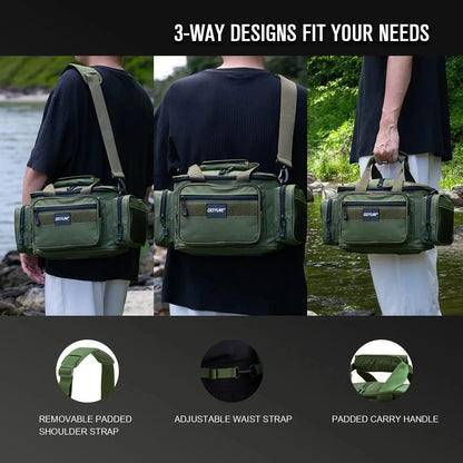 Fishing Tackle Bag Large Capacity Backpack 600D Oxford Waterproof Camping