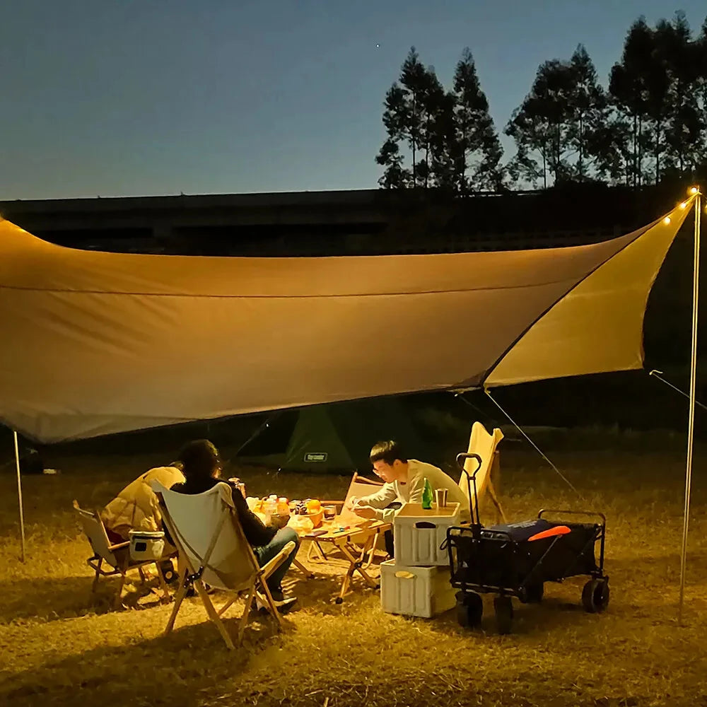 5.1x5.1m Large Camping Tarp Waterproof Octagon Butterfly Outdoor Sun Shelter Awning Tent Shade Sunshade Beach Tourist Canopy-EXPROTAS
