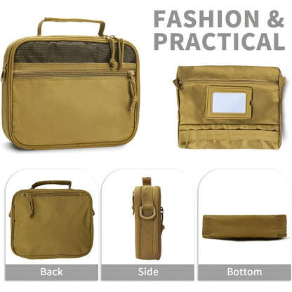 1pc Tactical Travel Bag Toiletry Organizer Molle Wash Pouch for Men