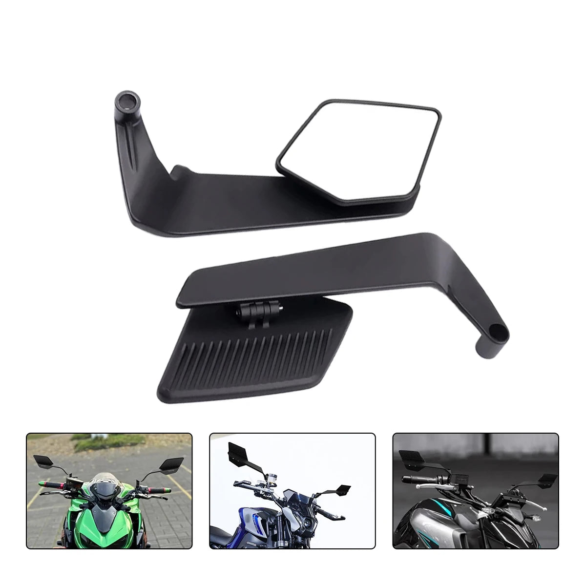 Adjustable Motorcycle Wind Wing Side Mirror Deflectors Rearview Mirror Mount