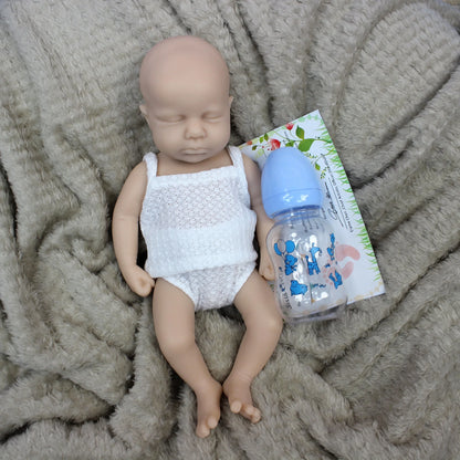 33cm Loulou Full Body Silicone Reborn Doll Open Mouth Unpainted Baby Girl