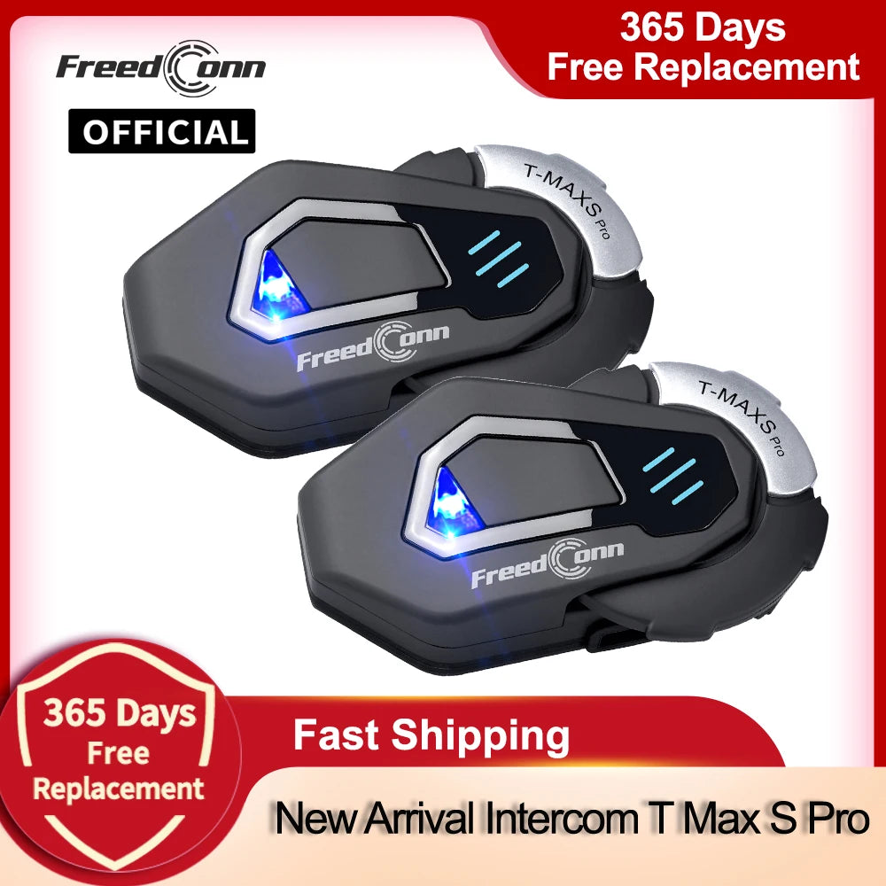 FreedConn Motorcycle Helmet Bluetooth Intercom Headset FM Waterproof Music Share