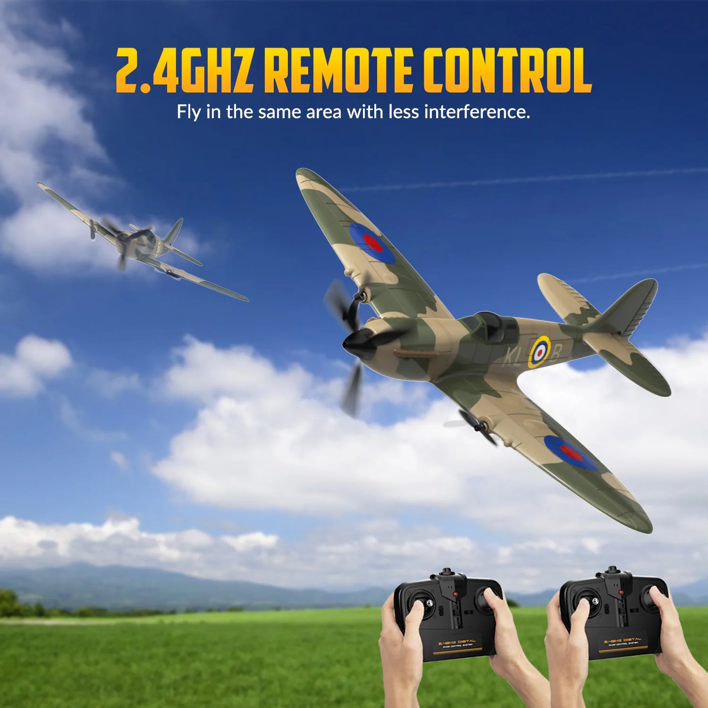 Spitfire 2.4G 3CH RC Plane Gyro Stabiliser EPP Foam 400mm Wingspan RTF