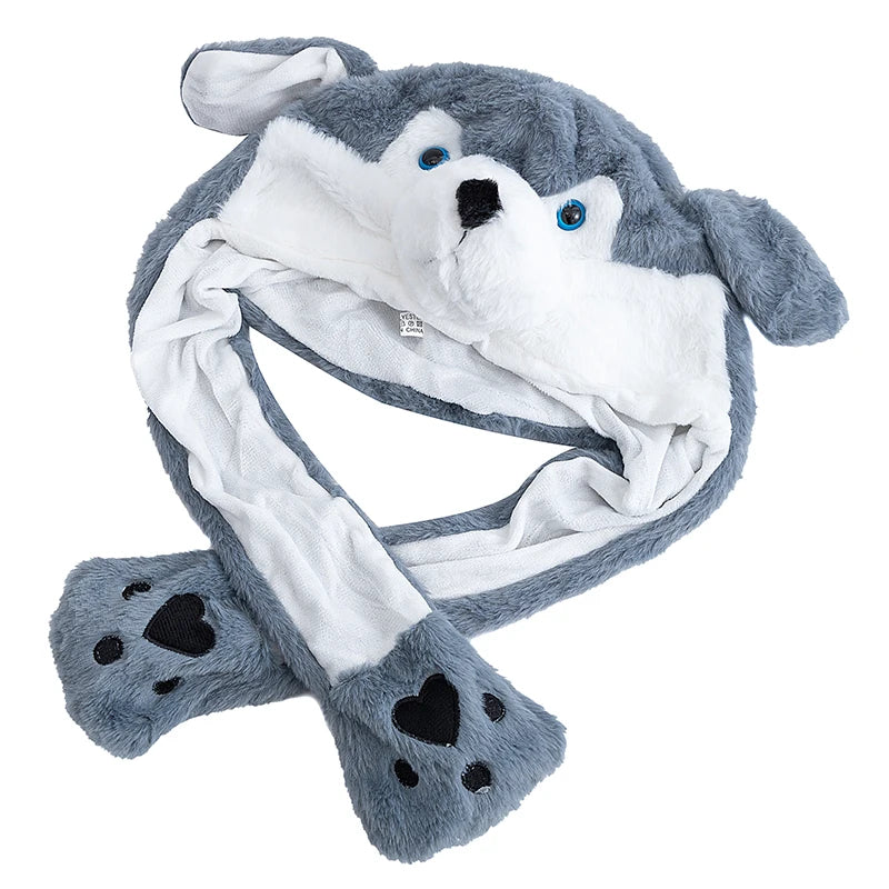 Funny Ear Hat Plush Rabbit Animal Cap for Party Teens Headwear