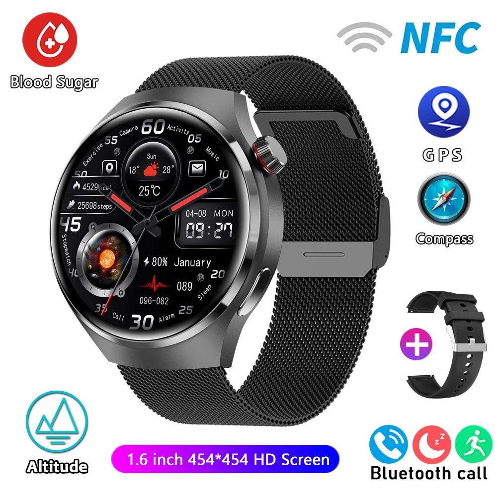 For HUAWEI GT4 Pro GPS NFC Smart Watch Men 360*360 AMOLED Screen Heart rate Bluetooth Call IP68 Waterproof Man Smartwatch 2024-EXPROTAS