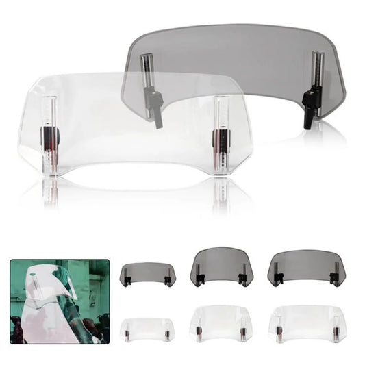Adjustable Windshield Extension Spoiler Clamp On Motorcycle Windscreen Deflector