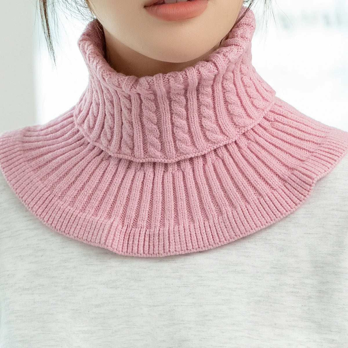 Fashion Warm Cover Cotton Turtleneck Collar for Women Neck Guard