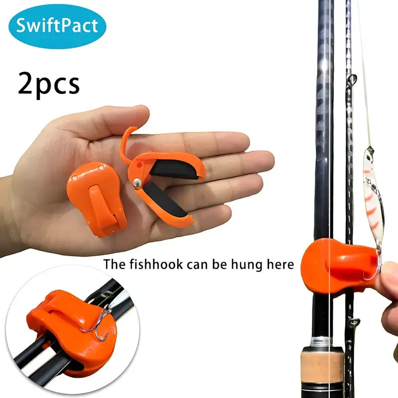 2pcs Fishing Rod Clip Quick-Attach Holder Anti-Slip Tackle Organizer