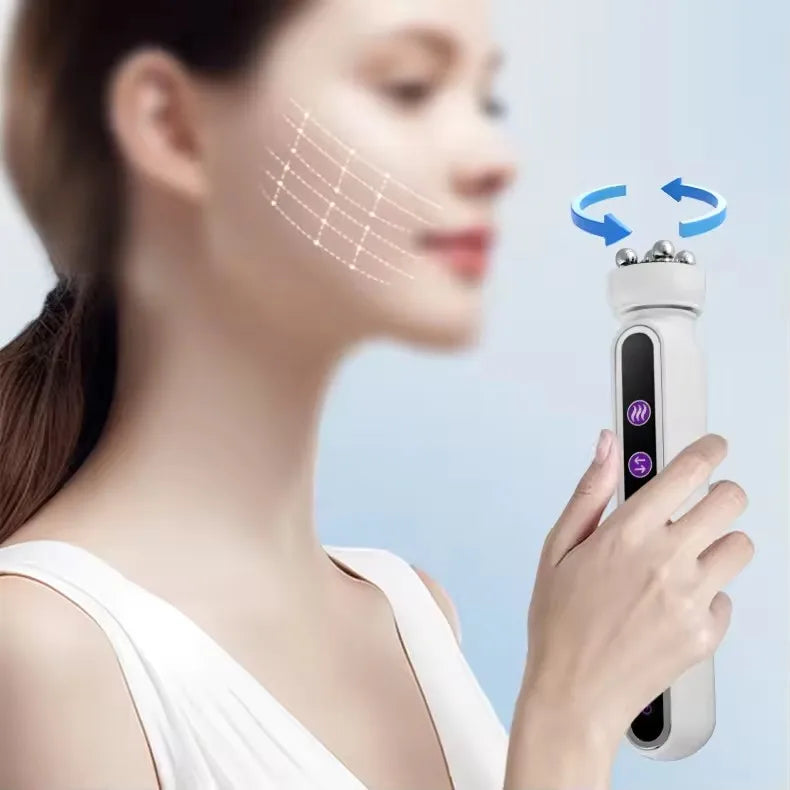3in1 RF Heating EMS Facial 360° Roller Massager for FIne Lines Lifting Skin Rejuvenation Skin Firm Microcurrent Beauty Machine-EXPROTAS