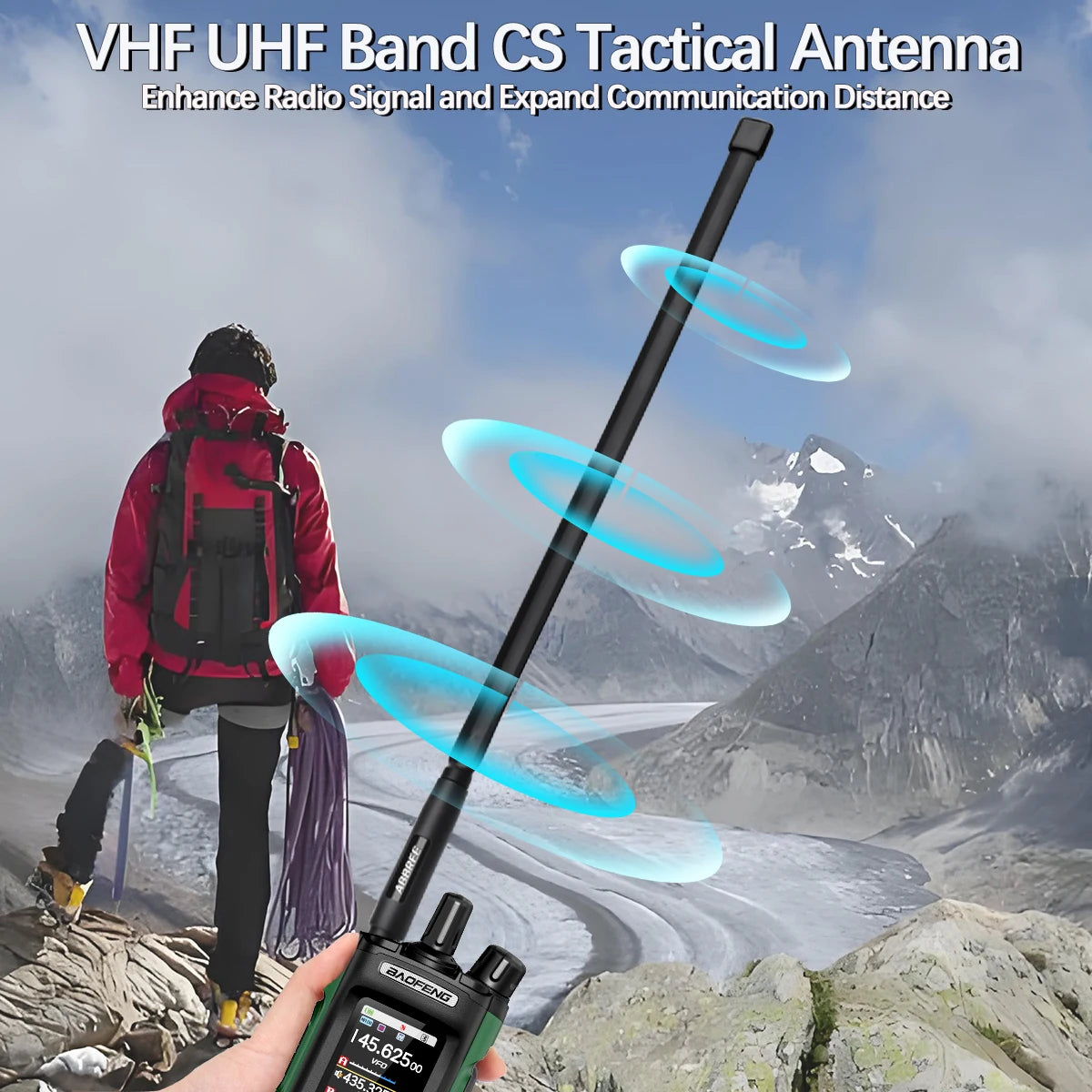 CS Tactical Antenna SMA Female Dual Band 144/430MHz for Baofeng Radio
