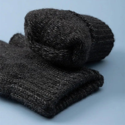 Knitted Gloves Fingerless Winter Warm Plush Mittens for Men Women 2026