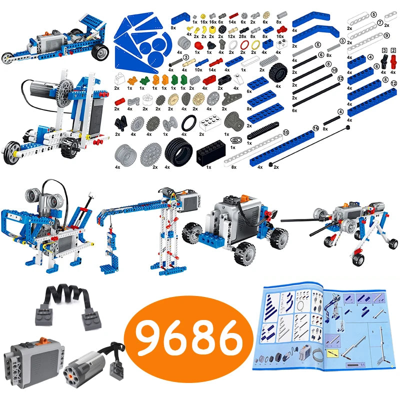 9686 Technical Parts Multi Technology MOC Brick Educational School Student Learning Building Block Power Punction Teaching Tools-EXPROTAS
