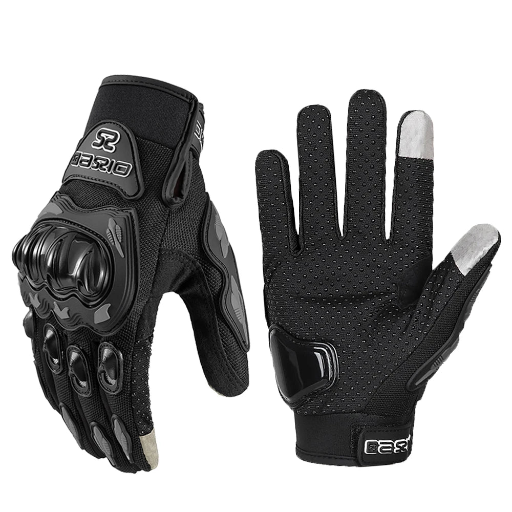 EXPROTAS Full Finger Motorcycle Gloves Non-slip Touch Screen Biker Gear