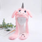 Warm Ear Protection Unicorn Hat with Moving Plush Ears for Kids Party