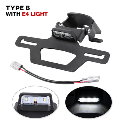 For Kawasaki ZX-6R ZX-636 Hidden License Plate Holder Tail Tidy LED Light 2024-2025