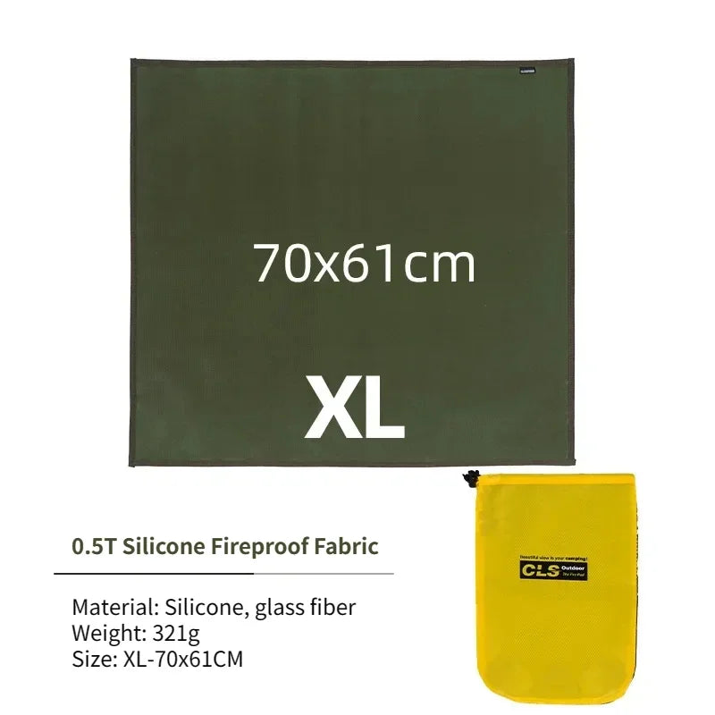 Outdoor Camping Fireproof Cloth BBQ Insulation Mat Flame Retardant Fiberglass Pad