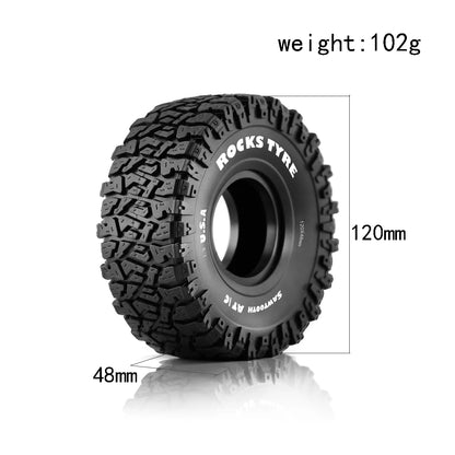 120mm Crawler Tire 1.9 for Axial SCX10 RC 4x Rubber Wheels Rims
