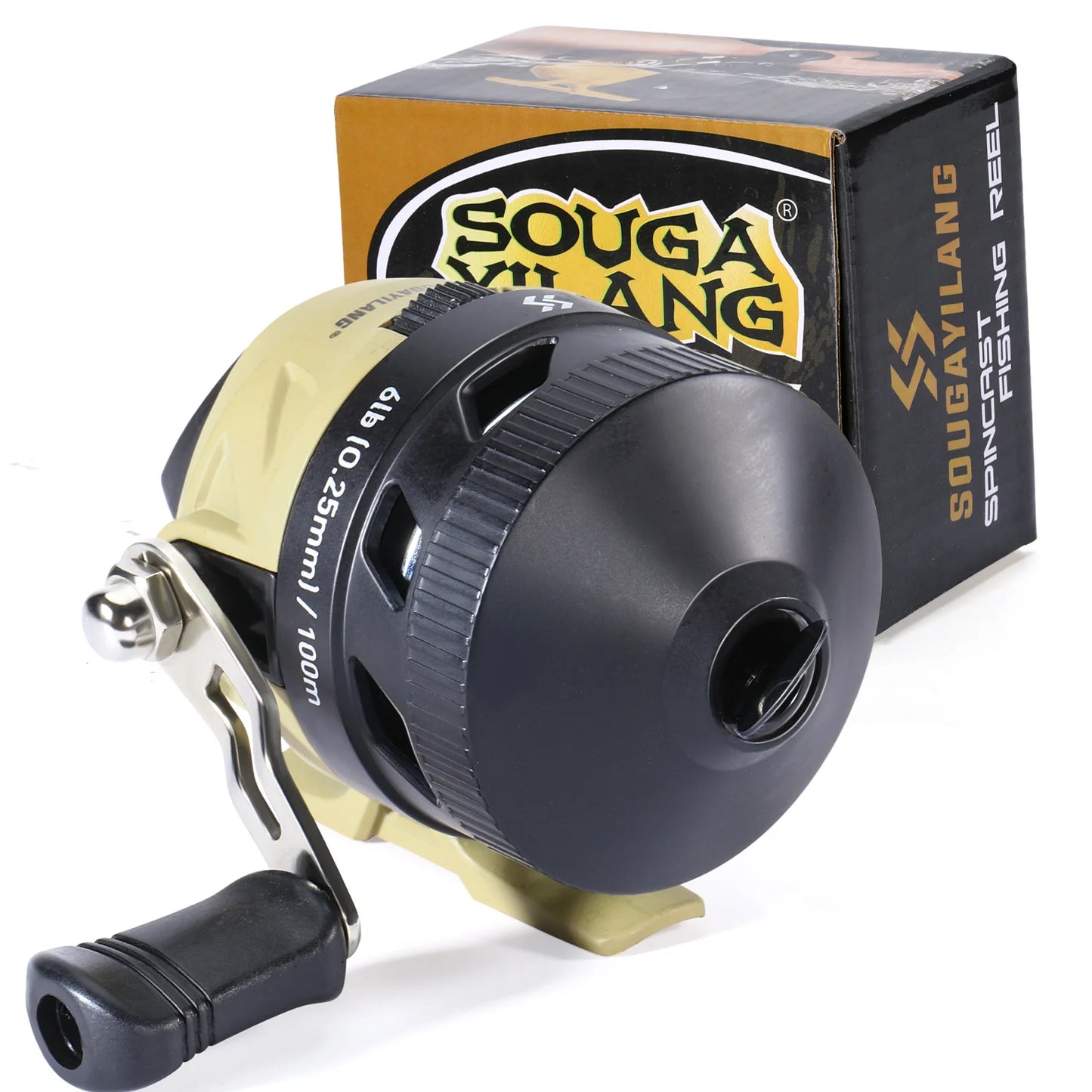 Freshwater Casting Reel Sougayilang 3.4:1 Gear Ratio Alloy Spool with Line