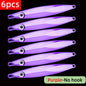 6pcs Long Casting Metal Jig, Sea Fishing Lure, Electroplated Hard Bait, Fishing Accessories Jigging Lure For Saltwater 10g-80g
