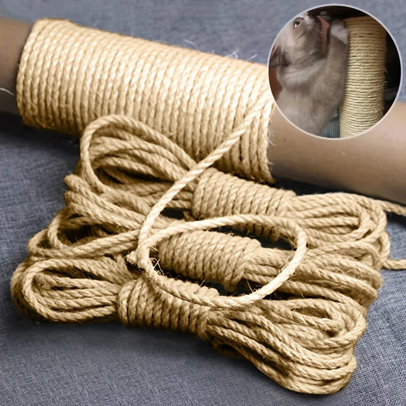 10M Natural Jute Rope Cat Scratcher Toy Furniture Protector DIY Replacement