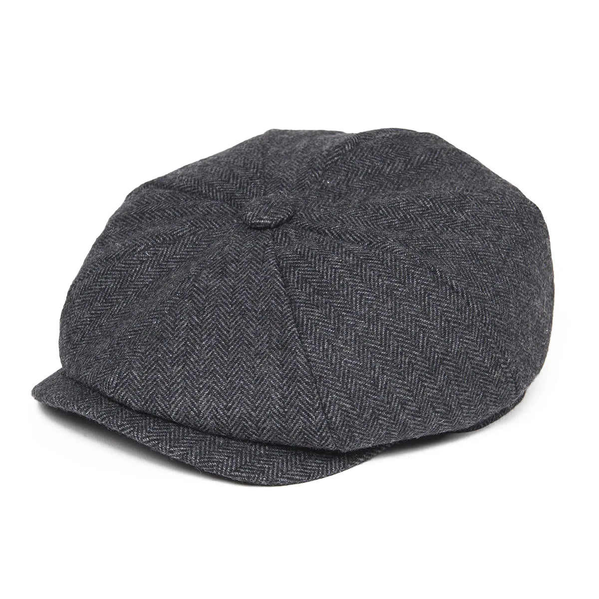 Wool Tweed Newsboy Cap Herringbone Vintage Men Gatsby Flat Hat
