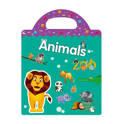 Children’s Reusable Scene Stickers DIY Puzzle Book Cartoon Animal Learning Toy Gift