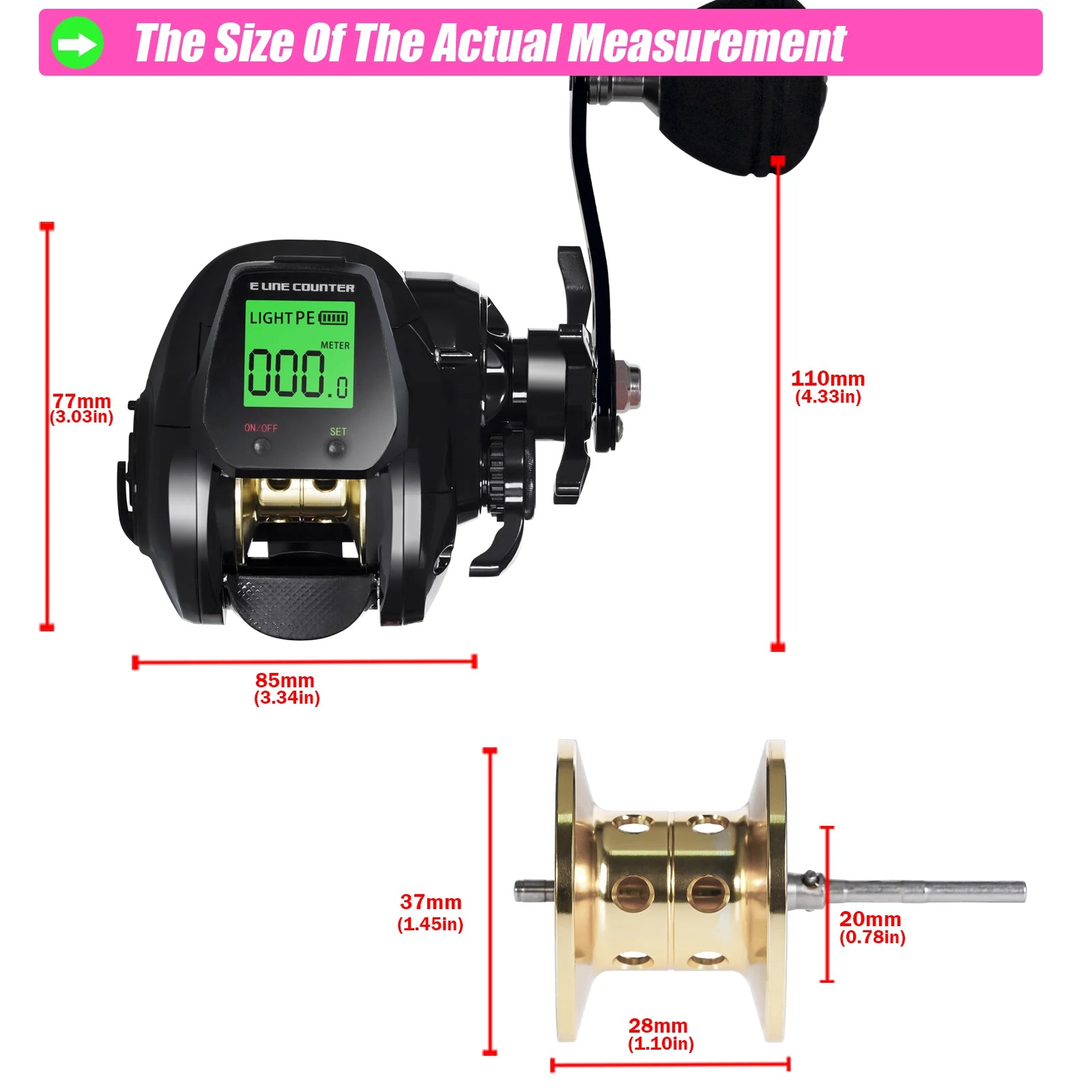 SAMOLLA Baitcasting Fishing Reel Electronic Big Led Screen High Speed 7.2:1 10kg Saltwater Waterproof Cast Drum Wheel Casting-EXPROTAS