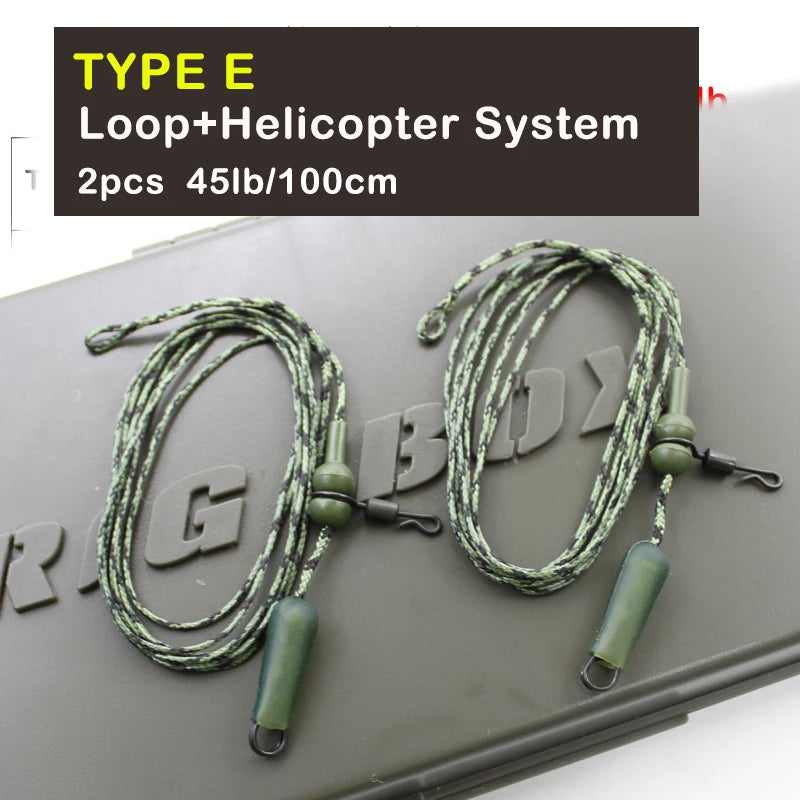 Carp Ready-Tied Leadcore Leader with Drop-Off Lead Clip & QC Swivel