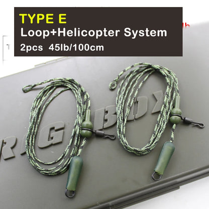 Carp Ready-Tied Leadcore Leader with Drop-Off Lead Clip & QC Swivel