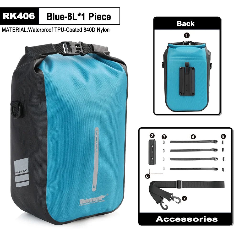 Rhinowalk Waterproof Bike Front Fork Bag Quick Release 4-6L Shoulder Storage Bag