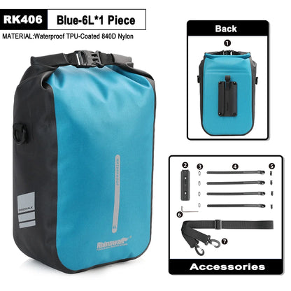 Rhinowalk Waterproof Bike Front Fork Bag Quick Release 4-6L Shoulder Storage Bag