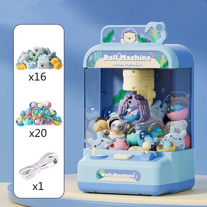 Automatic Doll Machine Toy for Kids Mini Cartoon Coin Operated Play Game Claw Crane Machines with Light Music Children Toy Gifts-EXPROTAS
