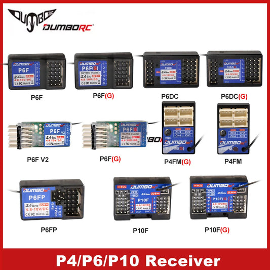 Dumborc 2.4GHz Receiver for RC Car Boat with Gyro P6DC P6F P4FM P10F