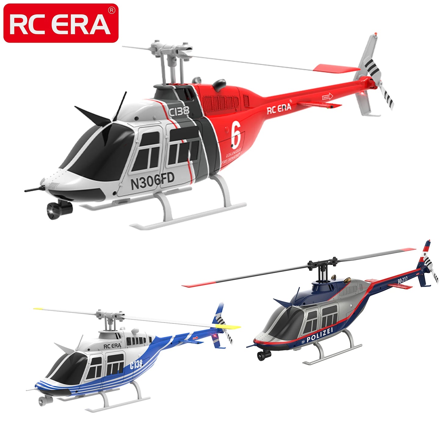 RC ERA C138 Bell 206 Helicopter 4CH 6-Axis Gyro Altitude Hold RTF Adult Hobby