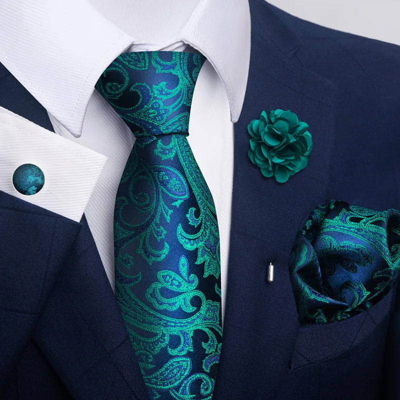 Men's Pocket Square Cufflink Tie Set Wedding Accessories by EXPROTAS