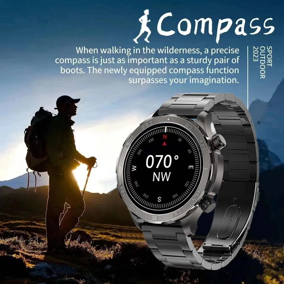 2024 New For Huawei Xiaomi GPS Sports Smartwatch Men NFC Compass Fitness Tracker IP68 Waterproof Bluetooth Call Smartwatch Man-EXPROTAS