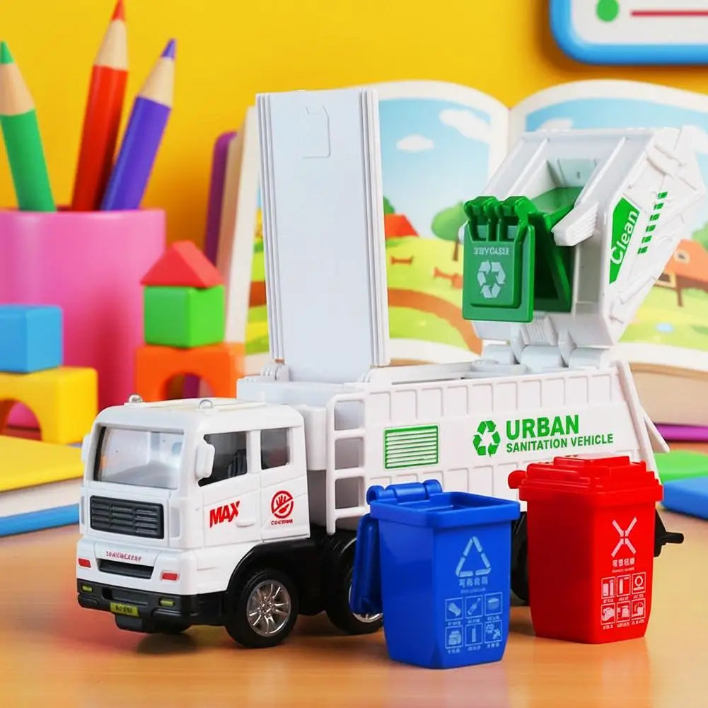 Garbage Truck Toy Recycling Bin Educational Role-Play Toy for Kids