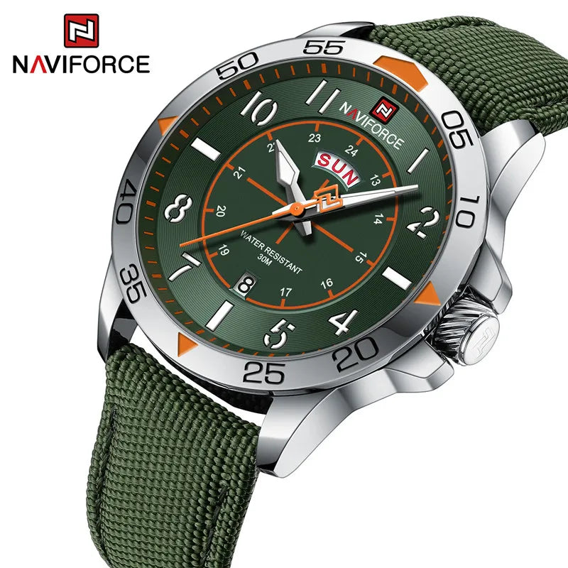Top Brand NAVIFORCE Men's Watches Waterproof Luxury Business Casual Nylon Strap Quartz Wristwatch Luminous Relogio Masculino-EXPROTAS