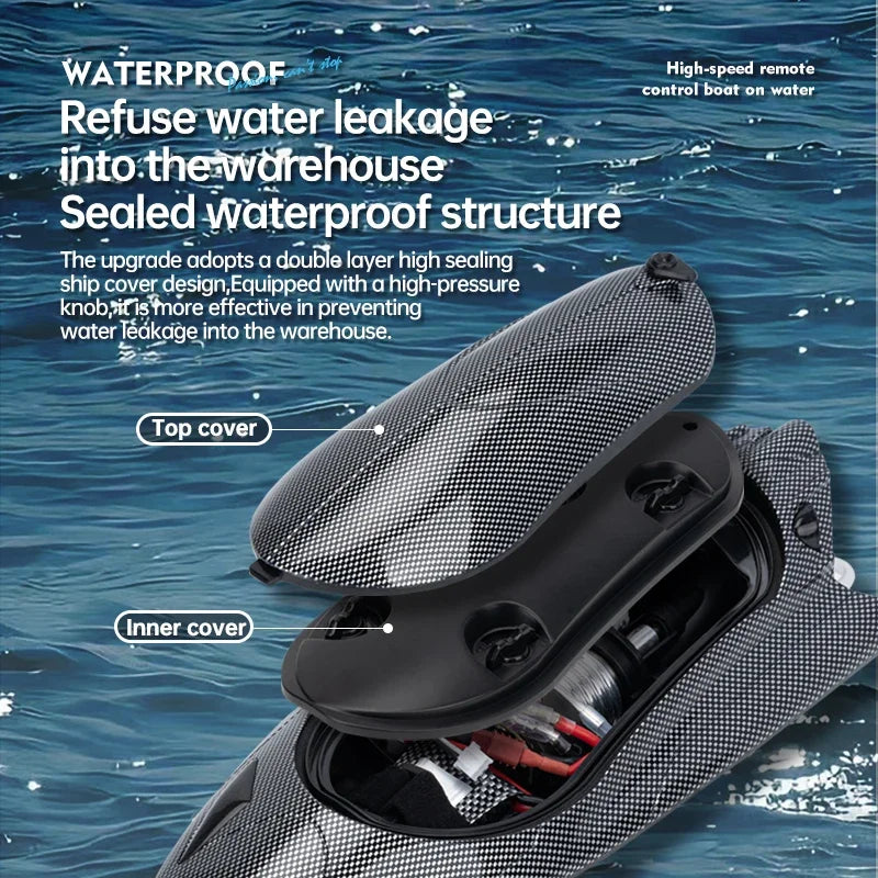 Rc Boat High Speed Racing Ship 25Km/h Waterproof Rechargeable Model Electric Radio Remote Control Speedboat Toys for Boys Gift-EXPROTAS