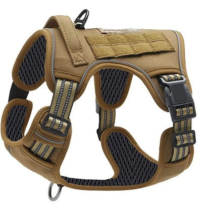 1Pc Dog Tactical Harness Adjustable Military Vest Reflective Handle Large