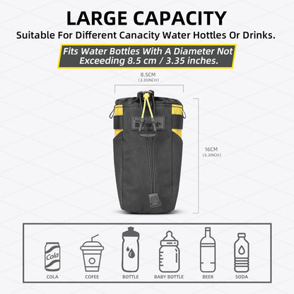 Rhinowalk Bike Water Bottle Carrier Pocket Pouch Bike Insulated Handlebar Tool Bag Touring Commuting Pouch Fit MTB Road Bike
