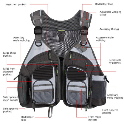 Breathable Fishing Tackle Vest Bassdash Adjustable Outdoor Sports Waistcoat