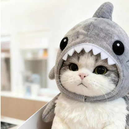 Dress Up Adjustable Cat Shark Headdress Plush Warm Cute Photo Props