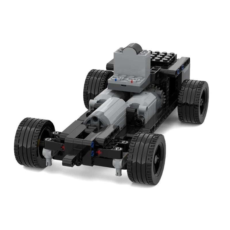 MOC Electronics Drift Chassis Double Motors Rear Wheel Drive Technical Cars RC Motorized STEAM Building Blocks Educational Toys-EXPROTAS