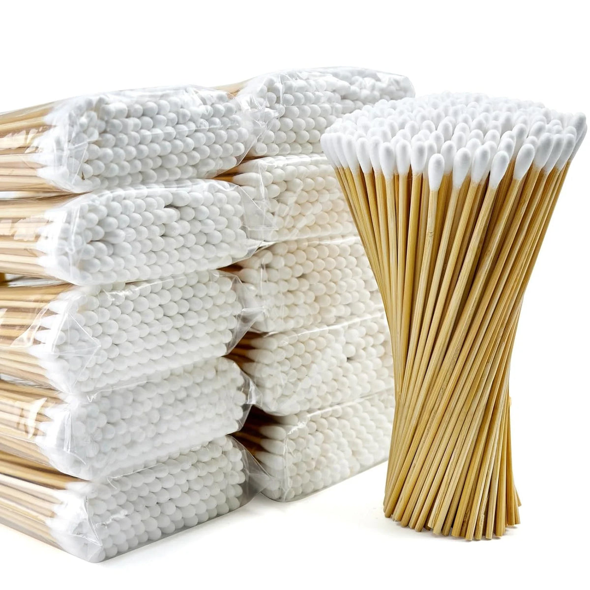 300PCS Cotton Swabs Pointed Tip Wooden Handle Precision Buds