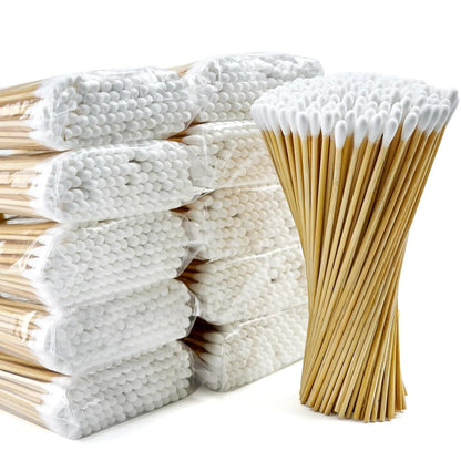 300PCS Cotton Swabs Pointed Tip Wooden Handle Precision Buds