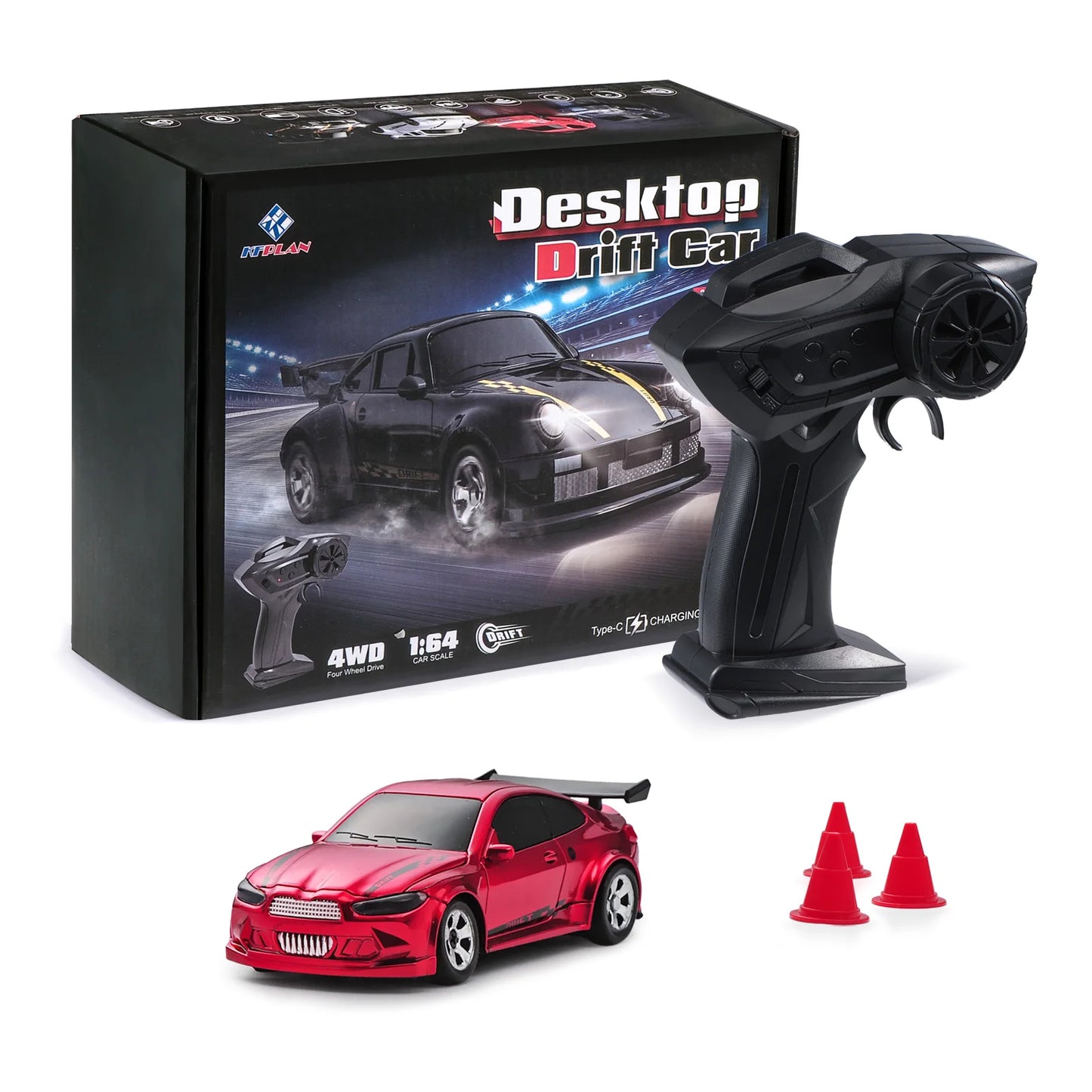 Mini Desktop RC Drift Car 1:64 4WD Remote Control Stunt Racing Toy