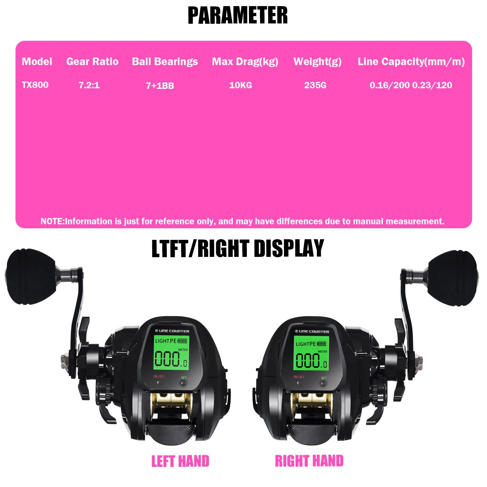 SAMOLLA Baitcasting Fishing Reel Electronic Big Led Screen High Speed 7.2:1 10kg Saltwater Waterproof Cast Drum Wheel Casting-EXPROTAS