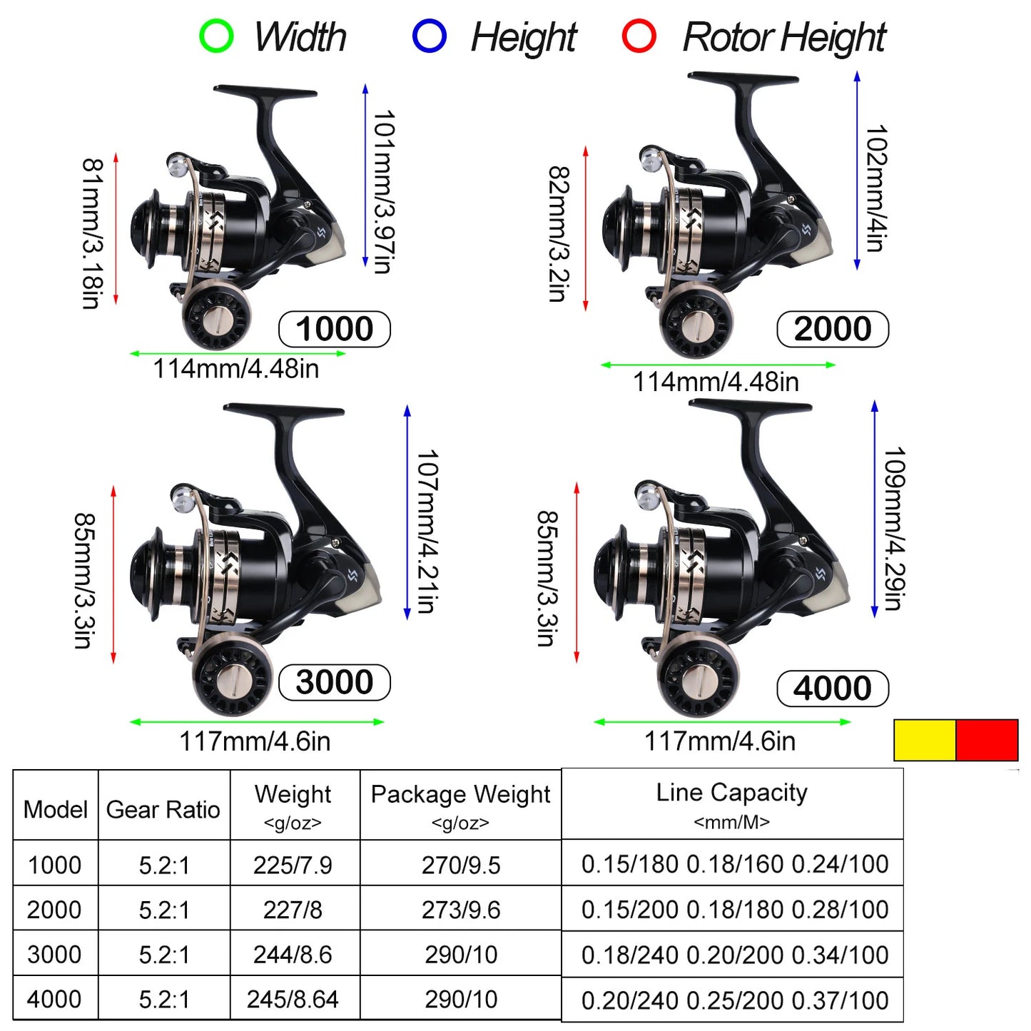 Fishing Reel Spinning 10kg Max Drag Metal Spool 1000-7000 Saltwater Carp